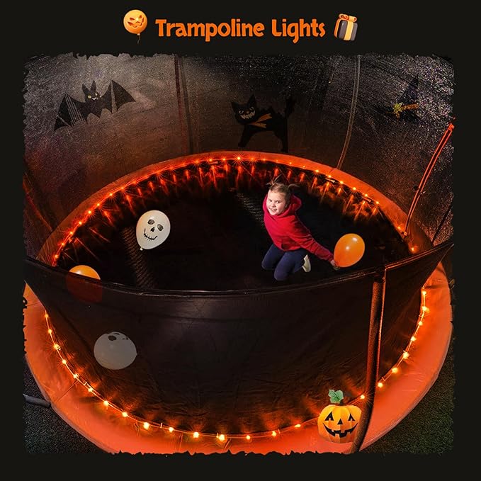 JMEXSUSS Orange Halloween Solar Lights, 66 ft 200 LED Rope Lights Outdoor Waterproof, PVC Tube Orange Christmas String Lights for Halloween Thanksgiving Fall Party Tree Fence Christmas