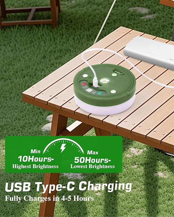 Anpro 4 in 1 Camping String Lights, 32.8 Ft String with Warm White 130 LEDs, USB Rechargeable with Remote Control, Adjustable Brightness, 6 Light Modes, Portable Camping Light for Outdoor, Decoration