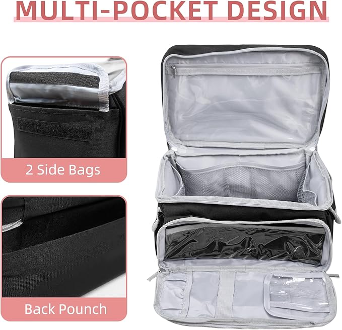 First Aid Bag Empty, Small Medicine Bag Portable Medical Supplies Organizer for Travel, Home, Office, Car, Outdoor, Camping, Hiking (Black)