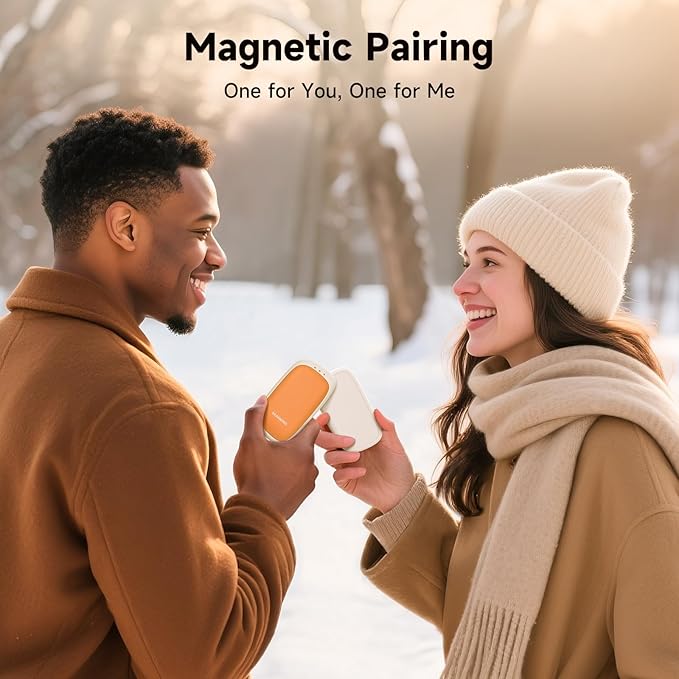 Electric Hand Warmers Rechargeable - 2 Pack Magnetic Pocket Heater Handwarmers with AI Chips, Portable Hunting Gear, Reusable Winter Essentials, Gift Ideas for Men, Women, Outdoor