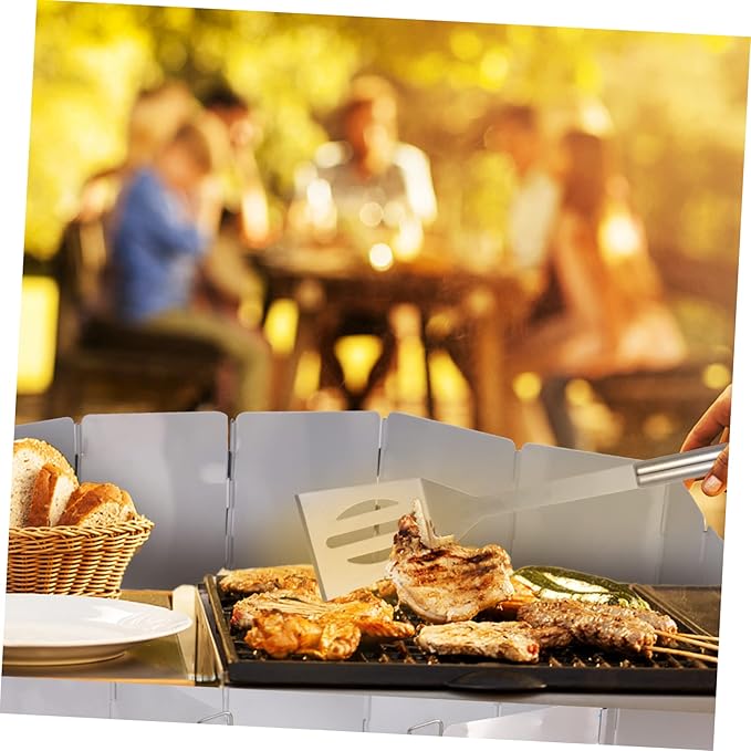 Outdoor Aluminum Alloy BBQ Windshield Cooking Shield for Camping Picnics Lightweight Durable Reduces Wind for Efficient Grilling