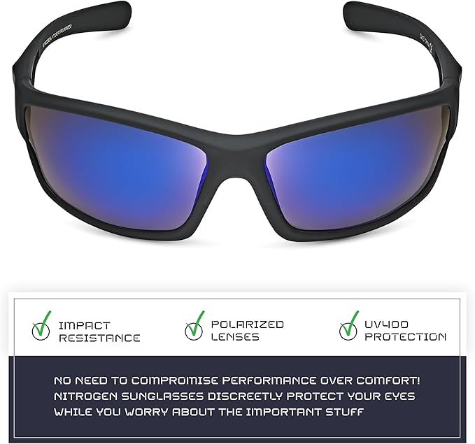 Nitrogen Polarized Wrap Around Sport Sunglasses for Men Women UV400 Driving Fishing Running Sun Glasses