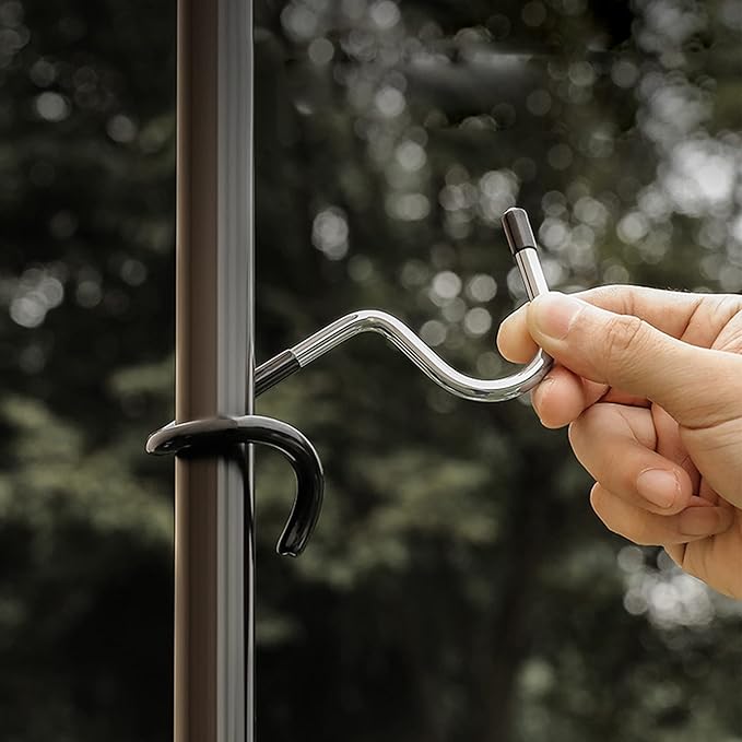 4PCs Garage Shelving Storage and Outdoor Camping Lantern Hooks, Non-Slip Bird Feeder and Kitchen Shelving Pole Hooks