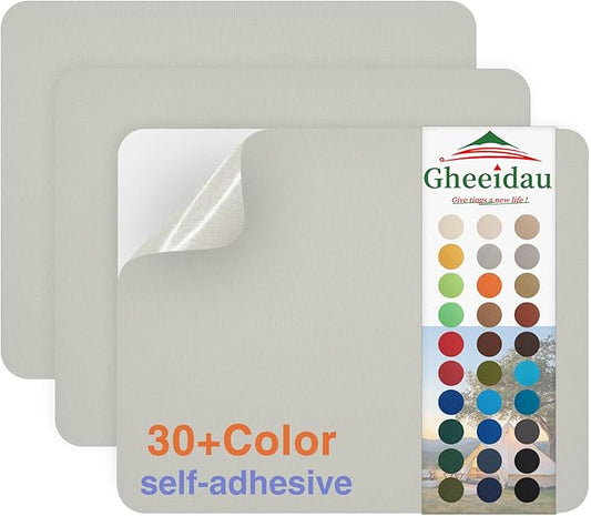 Canvas Repair Patch 9×11 Inch 3Pcs Waterproof Self-Adhesive Fabric Repair Patch for Tents,Boat Cover,Pop Up Canopy,Patio,Bags,Car Seats,Sofas,Furniture Cover(Beige Grey)