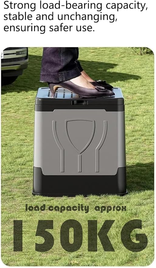 Portable Foldable Camping Toilet for Home, Car, and Camping (Model C) Including Heavy-duty Garbage Bags and 1 Foldable Organizer Bag