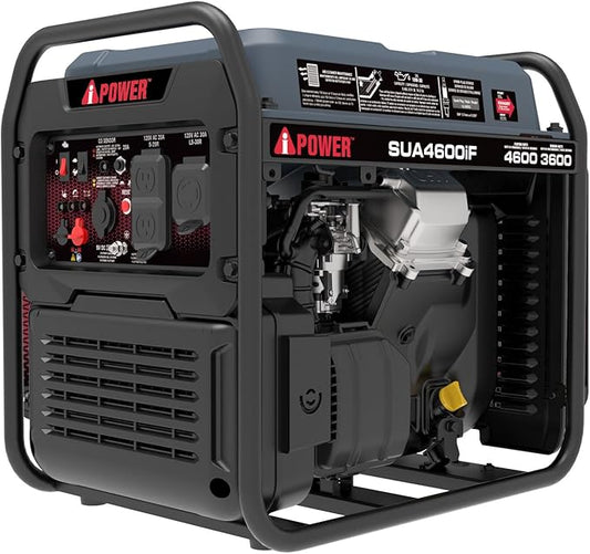 A-iPower 4600W RV-Ready Quiet Portable Inverter Generator Gas Powered, Ultra-lightweight Open Frame Power Supply for Tailigating/Home Backup, CO Sensor