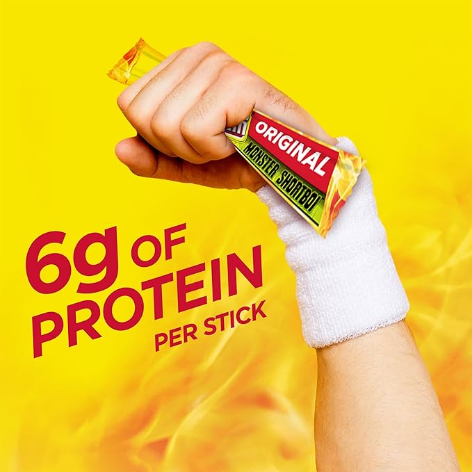 Slim Jim Monster Shortboi Smoked Meat Sticks, Original Flavor, 6g Protein Per Stick, Snack Size, Lunchbox Snack, 0.97 oz. (36 Count)
