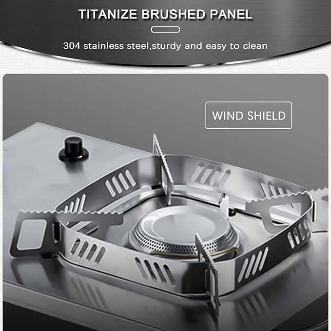 IGT Camping Stove, Desktop & Embed Folding Gas Stove, Portable Gas Stove with Carrying Handle, Outdoor Camping Cooking Stove