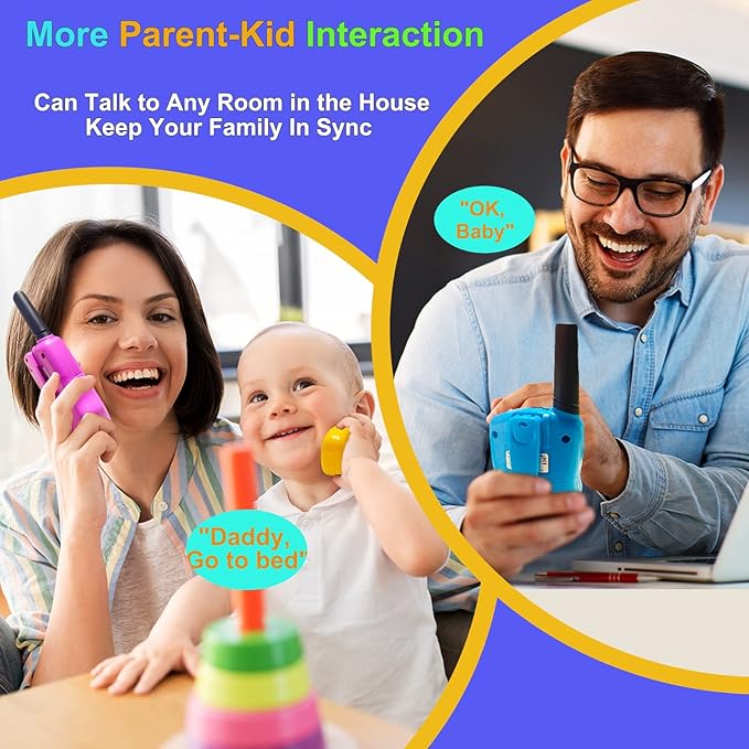 Walkie Talkies for Kids, Walkie Talkie Toys for Girls Boys, Outdoor Toys for Ages 4-8-12, Built-in Flashlight, 22 Channels, Birthday Gifts for 3 4 5 6 7 8 9 10 Year Old Girl Boys