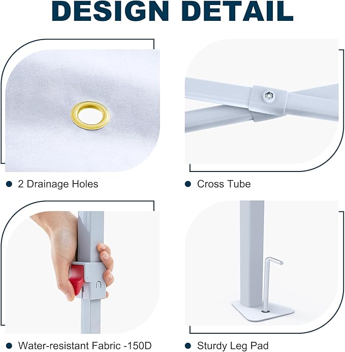 MASTERCANOPY 13x13 Pop-Up Canopy Tent Instant Shelter Outdoor Canopy with Wheeled Bag (White)
