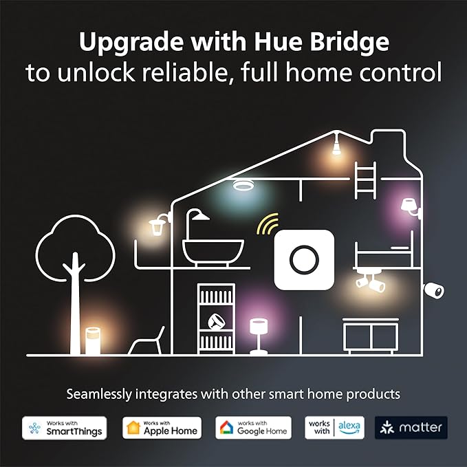 Philips Hue Go Smart Portable Dimmable Table Lamp, White - White and Color Ambiance LED Color-Changing Light - 1 Pack - Indoor and Outdoor Use - Control with Hue App or Voice Assistant