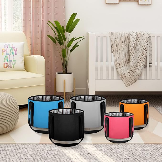 2 Pieces Foot Bath Basin 20L Collapsible Bucket, Portable Foot Soak Tub Feet Soaking Bucket for Outdoor Travel, Camping, Fishing(Black)