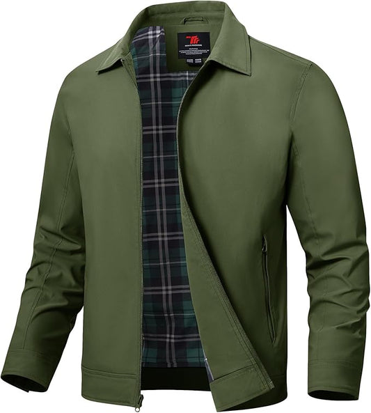 TBMPOY Men's Lightweight Jackets Casual Windbreaker Stylish Light Fall Spring Golf Work Dress Business