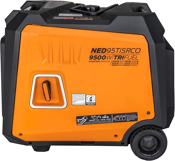 Pulsar 9500 Watt Tri Fuel Portable Inverter Generator, Remote Electric Start, CO Sensor, Parallel Capable, Super Quiet, Use for RV, Camping, Outdoor & Home, Gasoline, Propane, Natural Gas, NED95TiSRCO