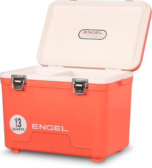 ENGEL 13qt Leak-Proof, Air Tight, Drybox Cooler and Small Hard Shell Lunchbox for Men and Women