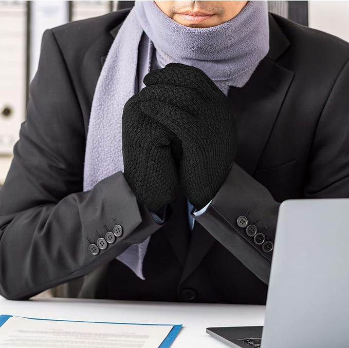 Bencailor 2 Pairs Usb Winter Heated Gloves Mitten Hand Washable Knitting Touchscreen Laptop Gloves