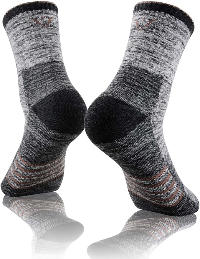 FEIDEER Men's Women's Hiking Walking Socks, Unisex Moisture Wicking Cotton Cushion Ankle Quarter Crew Socks with Arch Support