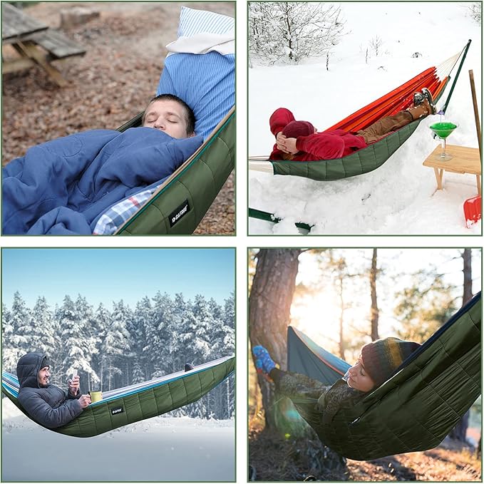 G4Free Hammock Underquilt for Single & Double Camping Hammocks, Lightweight Portable Top Warm 4 Season Winter Under Quilt for Outdoor Camping Hiking Backpacking