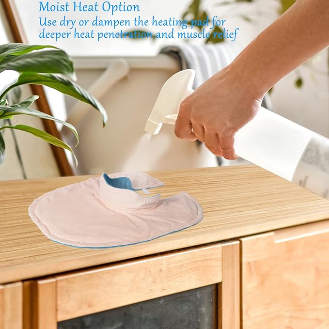 Electric Heating Pad for Neck and Shoulders, Weighted Neck Heating Pad for Pain Relief, 6 Heat Settings Far Infrared Heated Pad with Auto Off(Blue XL)