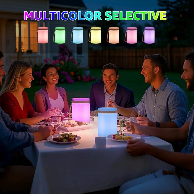uuffoo LED Lamp Outdoor Lantern Table Lamp Cordless IP44 RGB and Warm White Dimmable for Patio Camping Restaurant Home