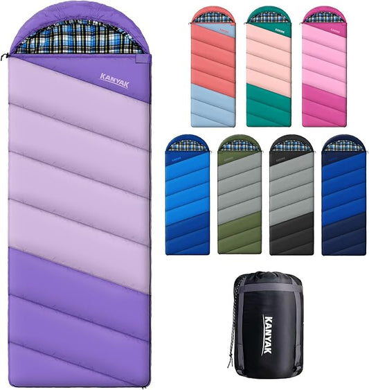 Cotton Flannel Liner Sleeping Bag for Adults Teens Kids, Cold Weather & Warm, 3-4 Seasons, Lightweight Compact Camping Essentials Equipment, Hiking, Outdoor, Travel