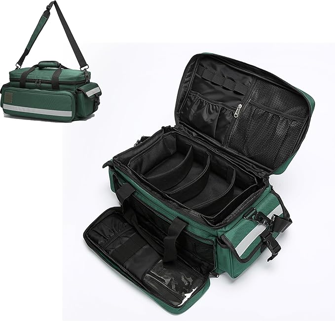 First Aid Bag,Medical Bag,First Responder Bag for Trauma,Medical Bag Organizer with Detachable Dividers for Nurses,Home Health Care,EMT(Bag Only)