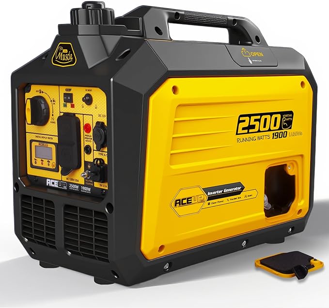 Aceup Energy 2500 Watt Gas Inverter Generator, Super Quiet Portable Generator for Home use, Camping, EPA Compliant