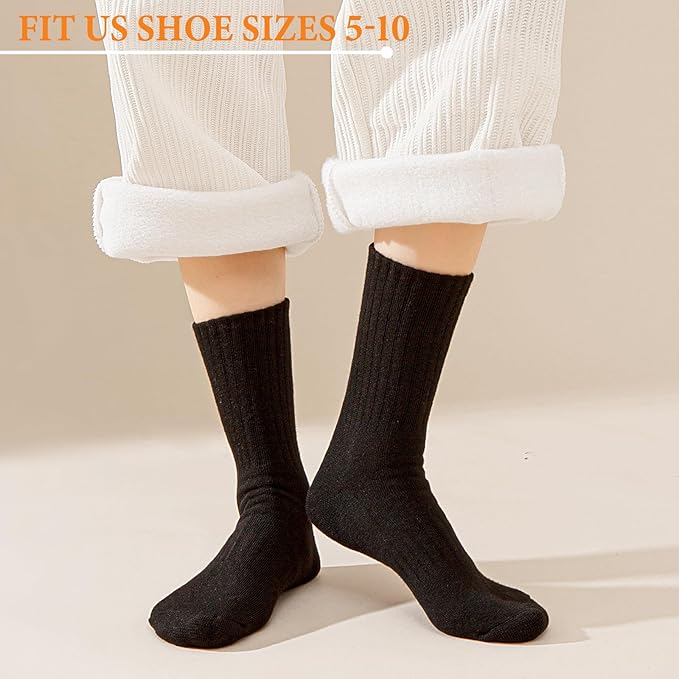 VoJoPi Wool Socks for Women Thermal and Warm Hiking Socks Winter Thick Cozy Cushion Boot Work Socks 5 Pairs