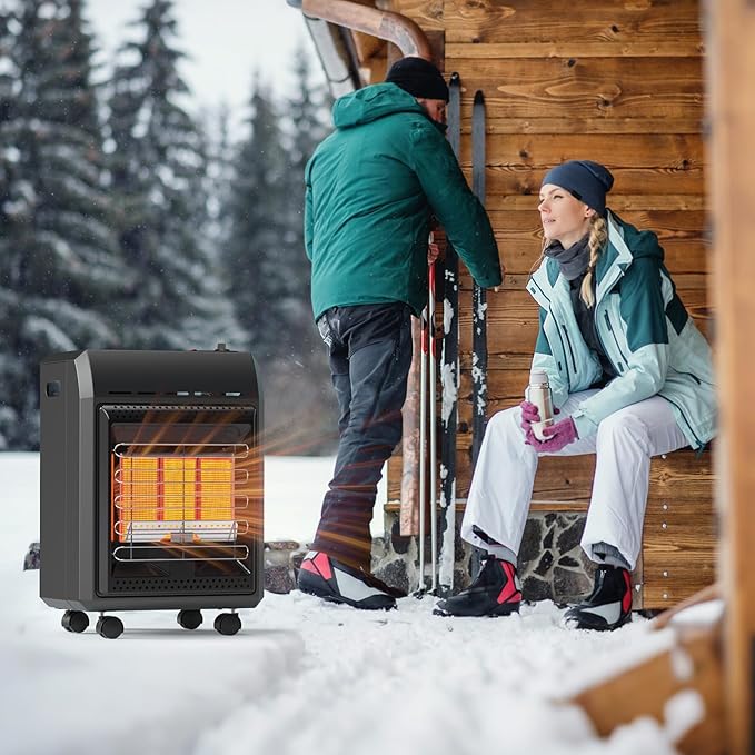 Propane Heater 6000 to 18000 BTU 3 Setting Tank Heater with Regulator,Cordless Portable Propane Heaters for Garages, Yards and Camping Use