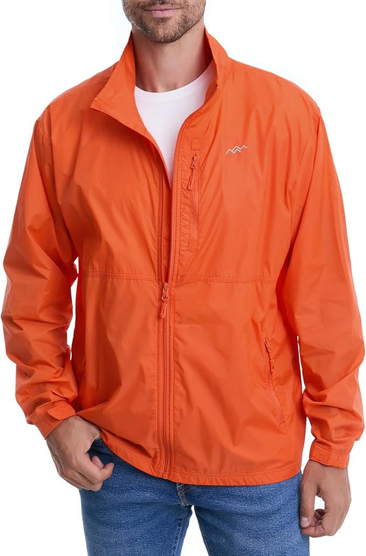 TRAILSIDE SUPPLY CO. Mens Windbreaker Jackets Lightweight Packable Jacket,Windproof and Dustproof