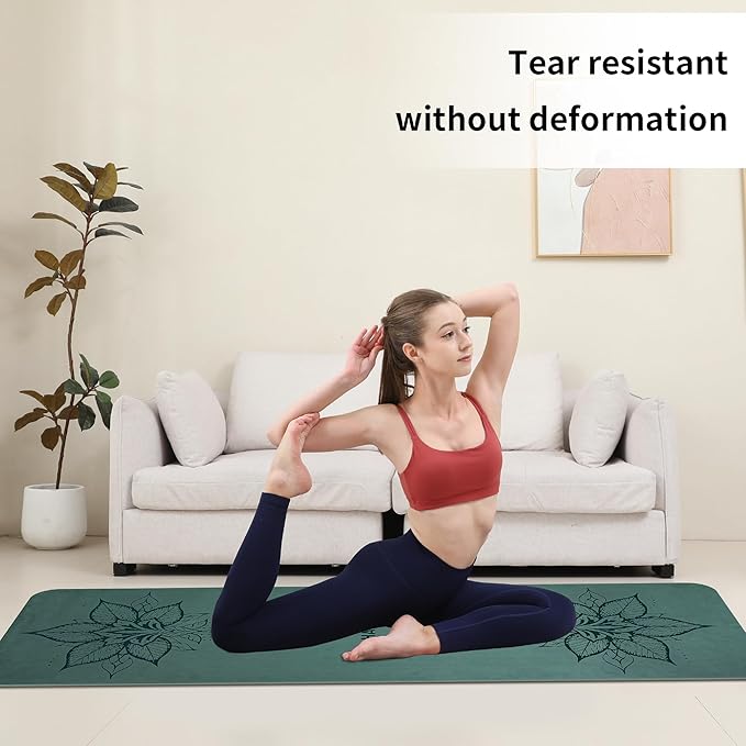 HAHE Yoga Mat Thick (8MM,1/3"), Eco-Friendly POE Non Slip Yoga Mat, High Rebound & Shock Absorption, Anti-Tear & Sweat-Resistant for Yoga, Fitness, Home, Workouts, Large Pilates Mats 72"x24" with Carrying Strap