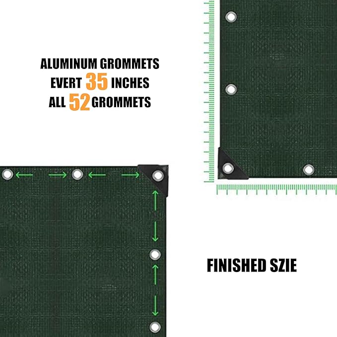 TARPAL 40x40 Feet Green Tarp Waterproof Multipurpose Protective Cover All Purpose Outdoor Poly Tarps Cover for Swimming Pool, Roof Waterproofing,Boat, car, Camping, firewood,Outdoor Furniture,etc