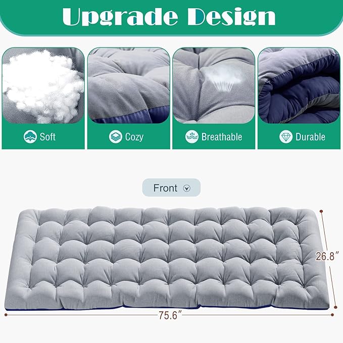 ABORON 2PK Oversized Folding Camping Cot for Adults, Double Layer 1200D, 500lb Capacity, Heavy Duty Guest Cot with Mat & Carrying Bag for Indoor & Outdoor Use