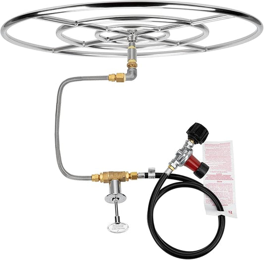 Stanbroil LP Propane Gas Fire Pit Stainless Steel Burner Ring Installation Kit, 30-inch
