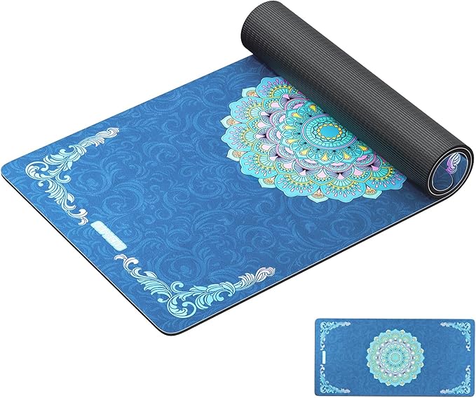 HAPBEAR Large Yoga Mat - 72x36'' Wide workout Mat, Suede Surface with TPE Layer, 1/4'' Thick for Cushioned Support, Non-Slip Yoga Mat, Suitable for Yoga, Pilates, Home and Gym Workouts