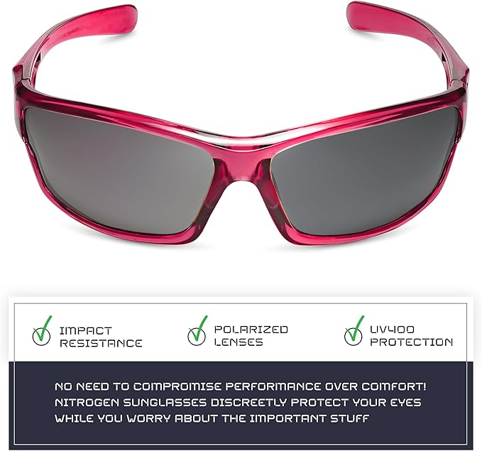 Nitrogen Polarized Wrap Around Sport Sunglasses for Men Women UV400 Driving Fishing Running Sun Glasses