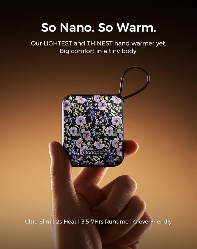 OCOOPA Hand Warmers Rechargeable - Stylish Electric Handwarmers, 2S Heating Heated Gloves for Women, Handheld Heater Portable, UL Certified, Christmas Essentials, Unique Gifts, UT5 Nano