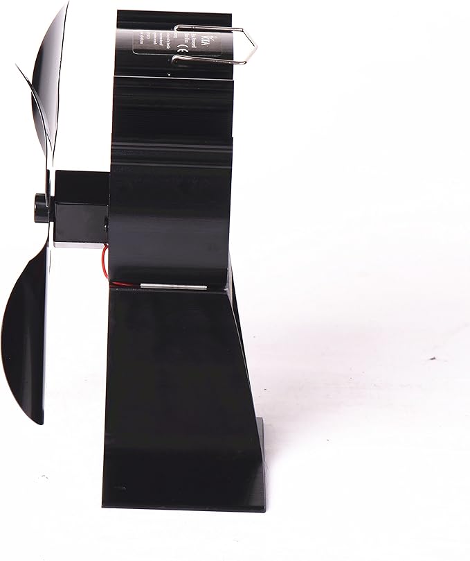 VODA Wood Stove Fan New Designed 4 Blades Heat Powered Fans for Wood Burning Stoves/Log Burner/Fireplace(Black)