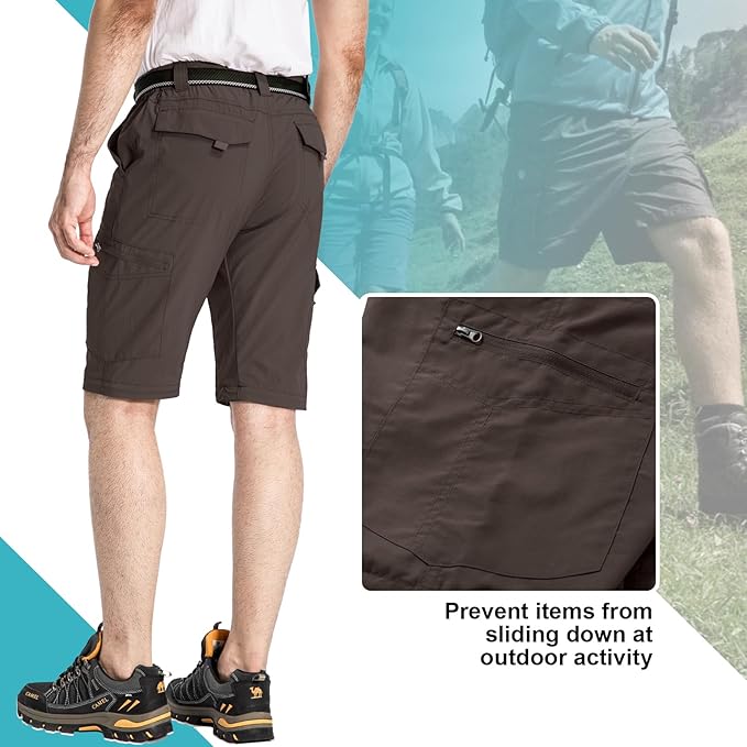 Mens Hiking Pants Convertible Lightweight Quick Dry Zip Off Fishing Safari Camping Travel boy Scout Pants