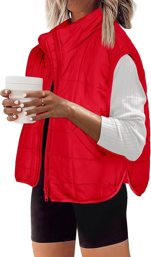 Zeagoo Womens Puffer Vest Ladies Sleeveless Zip Up Outerwear Warm Puffer Lightweight Down all Winter Jackets Coats 2025