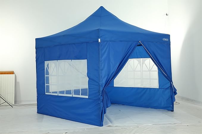 COBIZI 10x10 Pop Up Canopy with 4 Sidewall,Heavy Duty Canopy UPF 50+ All Season Wind Waterproof Commercial Outdoor Wedding Party Tents for Parties Canopy Gazebo with Roller Bag (10 x 10 ft White)