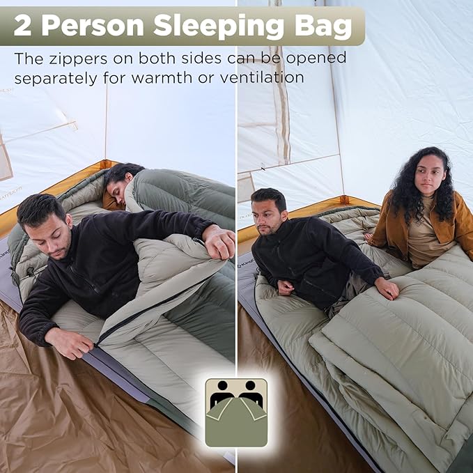 ATEPA Down Sleeping Bag, 700FP Mummy Cold Weather Ultralight 3 Season Compact Packable Waterproof Sleeping Bag with Stuff Sack for Backpacking Camping Hiking Traveling