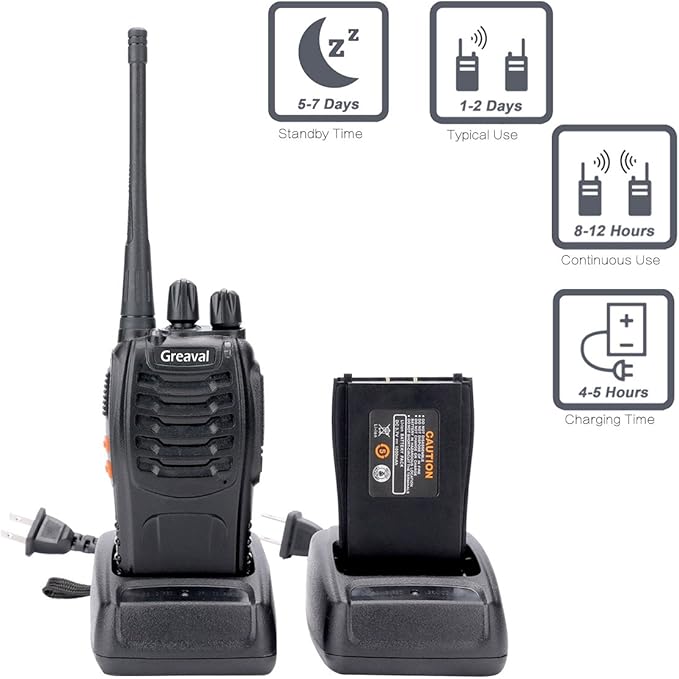 Walkie Talkies 10 Pack Rechargeable Two-Way Radios with Earpiece 16 Channel Walkie Talkie for Adults, Li-ion Battery and Charger Included, Long Range Two Way Radio (Pack of 10)
