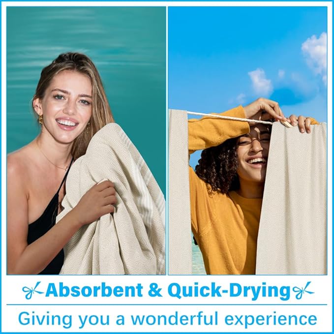 Oversized Turkish Beach Towel Blanket XXL Cotton Sandproof Towels Boho Woven Extra Large Big Sand Free Giant Throw Blankets Huge Quilt XL Picnic Camping Necessities Cloud for Adult Gifts