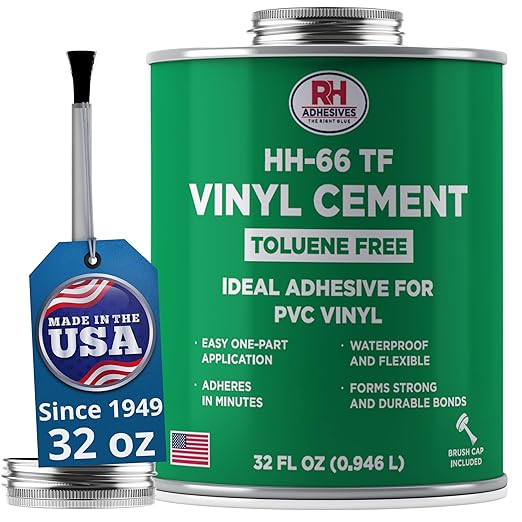 HH-66 Toluene Free Vinyl Cement, 32 oz. can - Vinyl Adhesive, Cement Glue, Repair Glue, Inflatables, Pool Liner, Tarps, Tents, Awnings, Mats, Covers, Waterproof, High Strength, RH Adhesives