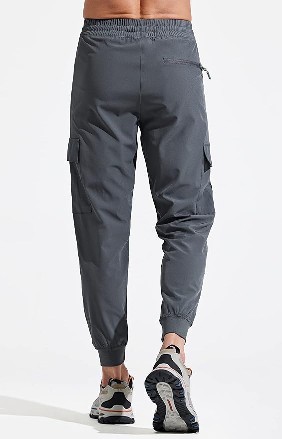 Libin Men's Lightweight Joggers Quick Dry Cargo Hiking Pants Track Running Workout Athletic Travel Casual Outdoor