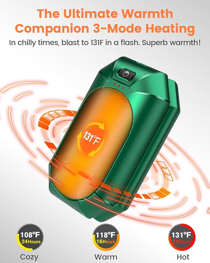 2 Pack AI Hand Warmer Rechargeable, Portable Electric Hand Warmers Reusable, USB Handwarmers, Outdoor/Indoor/Work/Studying/Camping/Hunting/Golf/Pain Relief/Game/Warm Gifts for Men Women Kids