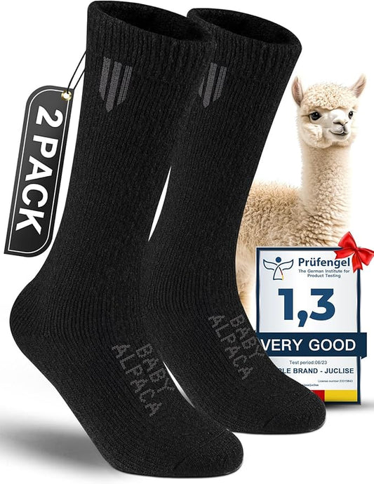 Alpaca Wool Boot Socks Men and Women, Heavyweight Thick Thermal Socks Cold Weather Hunting Hiking, Moisture Wicking