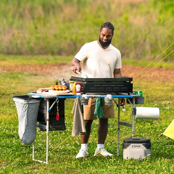 CORE Lantern Holder | Fits The CORE 4 Foot Outdoor FlexRail Camp & Cook Table | Portable for Beach, Picnic, Backyards, BBQ, Tailgate, Patio, and Party