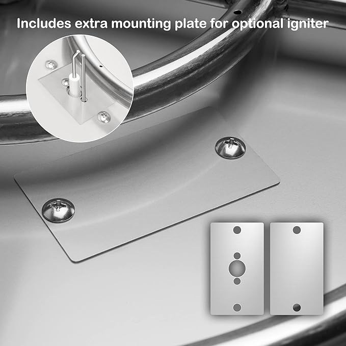 Stanbroil 31-Inch Round Fire Pit Burner Pan, Drop-in Fire Pit Insert for Natural & Propane Gas Firepit Table, Stainless Steel, BTU 296,000 Max